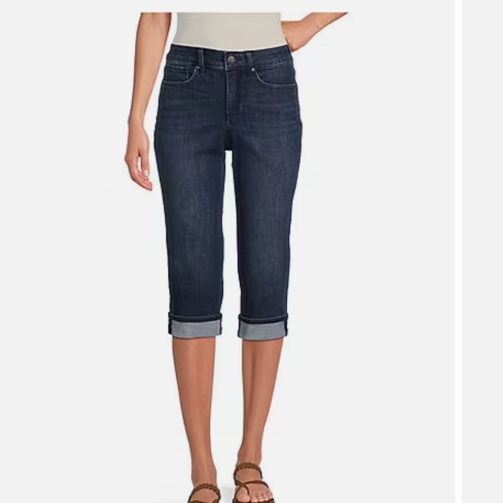 Rider’s Lee white mid rise capri high waisted 18